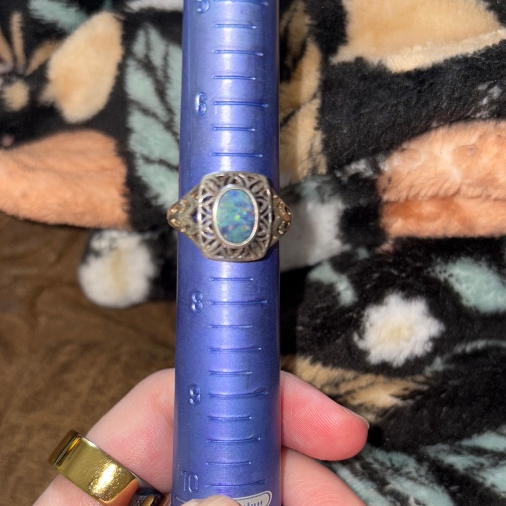 Elegant Silver Opal Ring